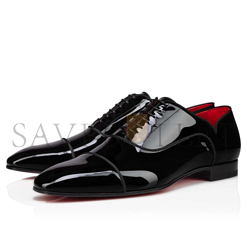 Ch**an louboutin greggy chickoxfords patent calf leather black men 3220753j323